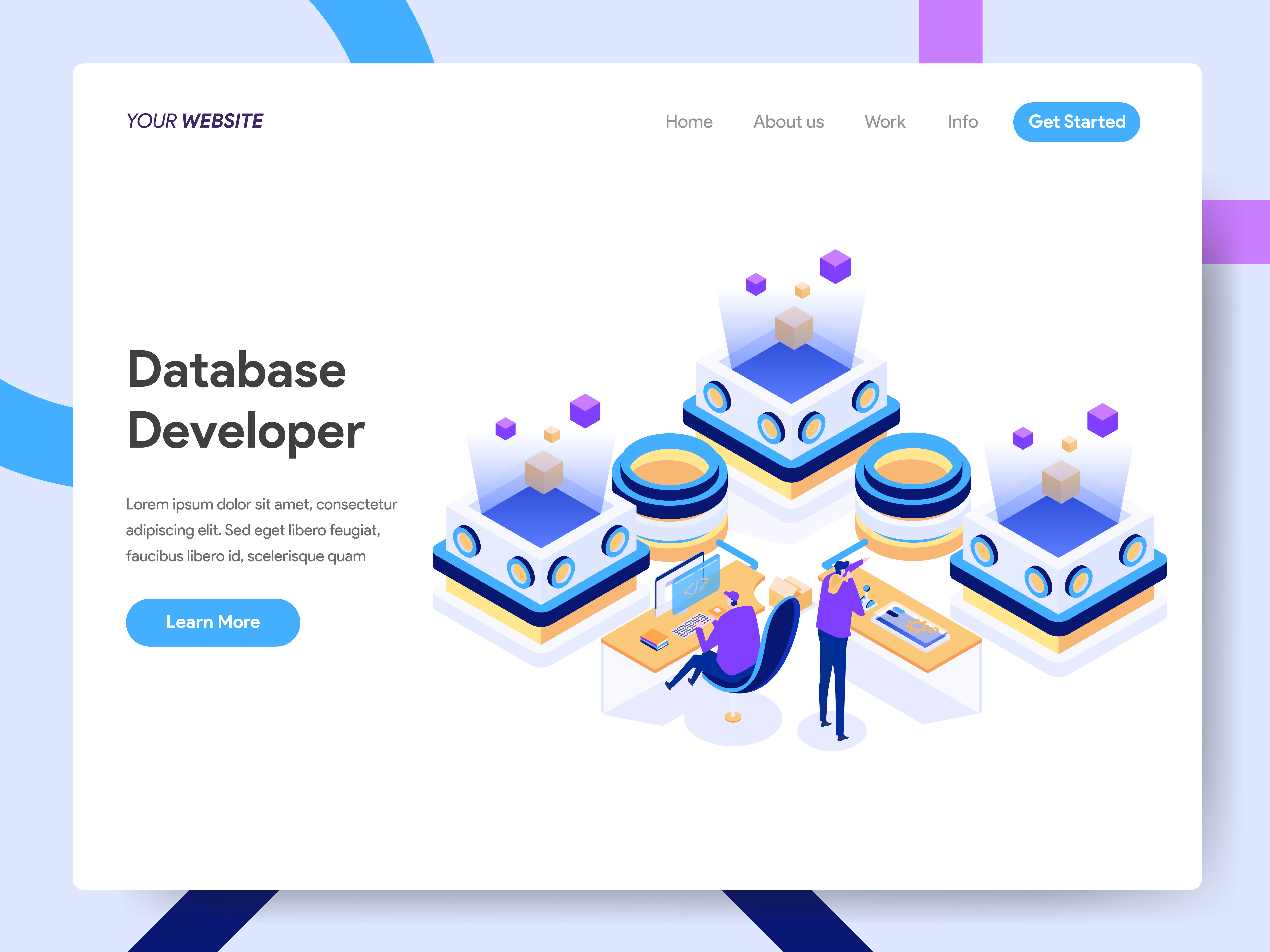 Landing page template of Database Developer 684247 Vector Art at Vecteezy