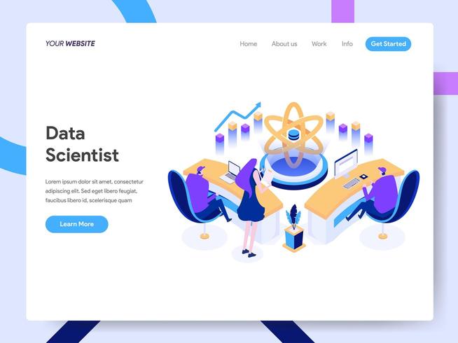 Landing page template of Data Scientist  vector