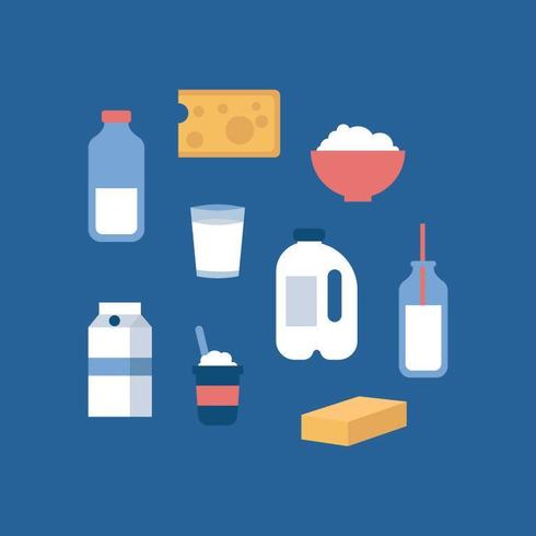 Dairy Flat Products vector