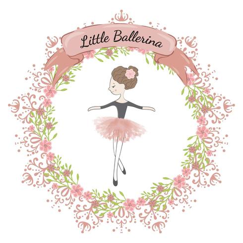 Pequeña bailarina linda princesa del ballet. vector