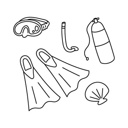 Simple Black And White Summer Icons vector