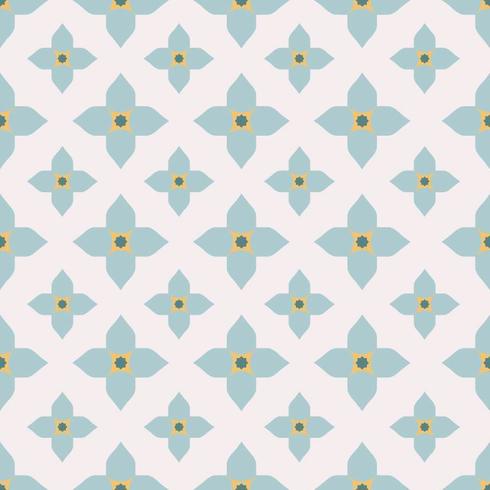 Geometric Floral Tiles Pattern vector