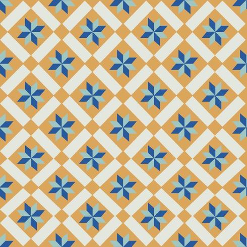 Patrón de azulejos naranja y azul vector