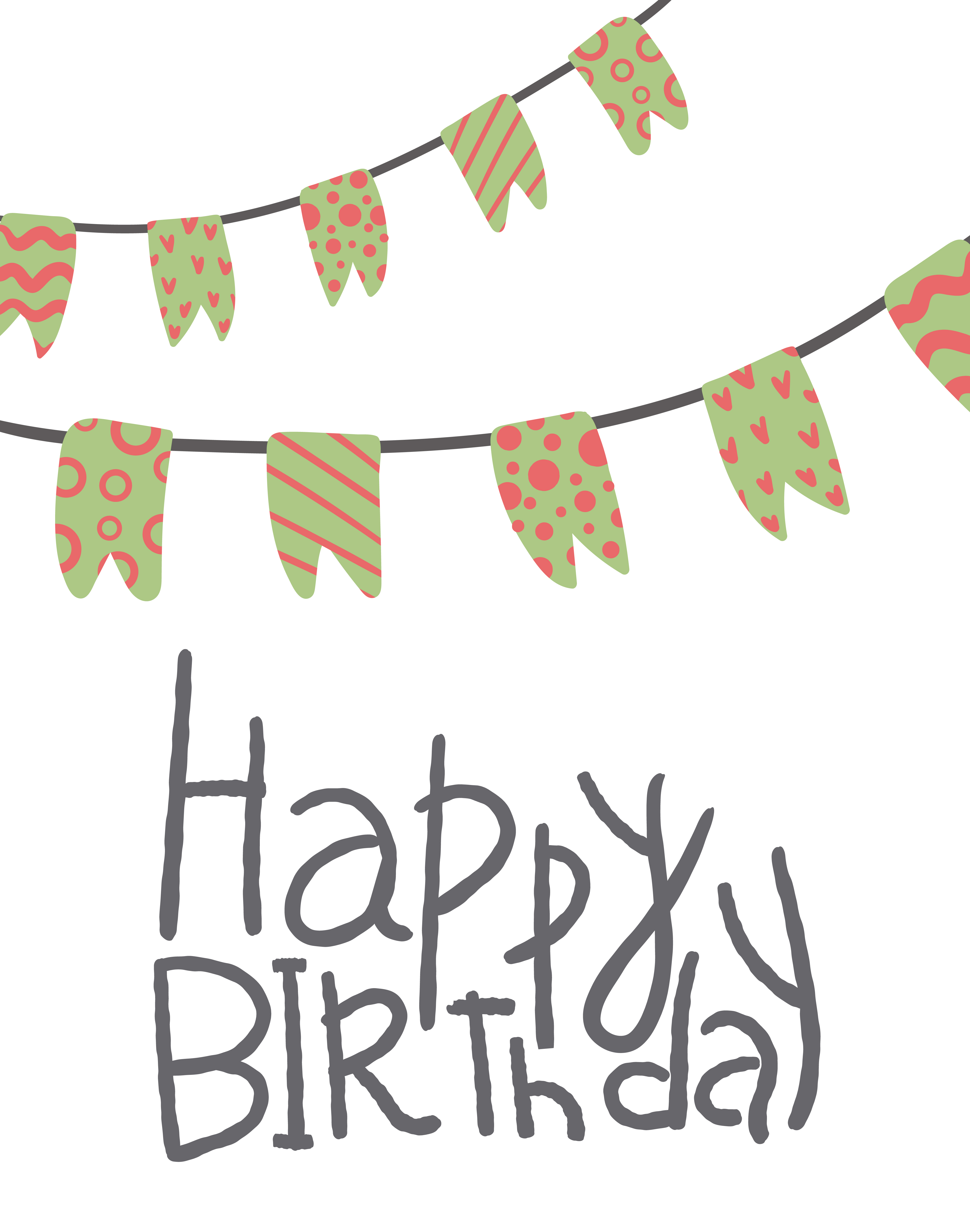 Download Happy Birthday. Hand drawn flag banner design for greeting ...