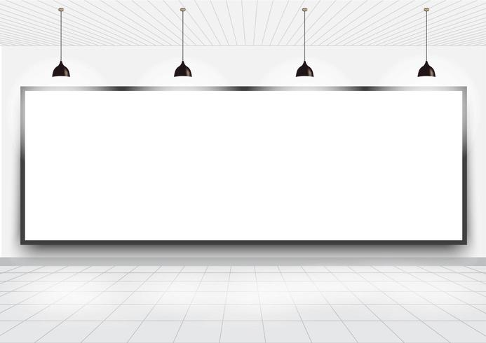 Blank billboard in modern interior hall. vector