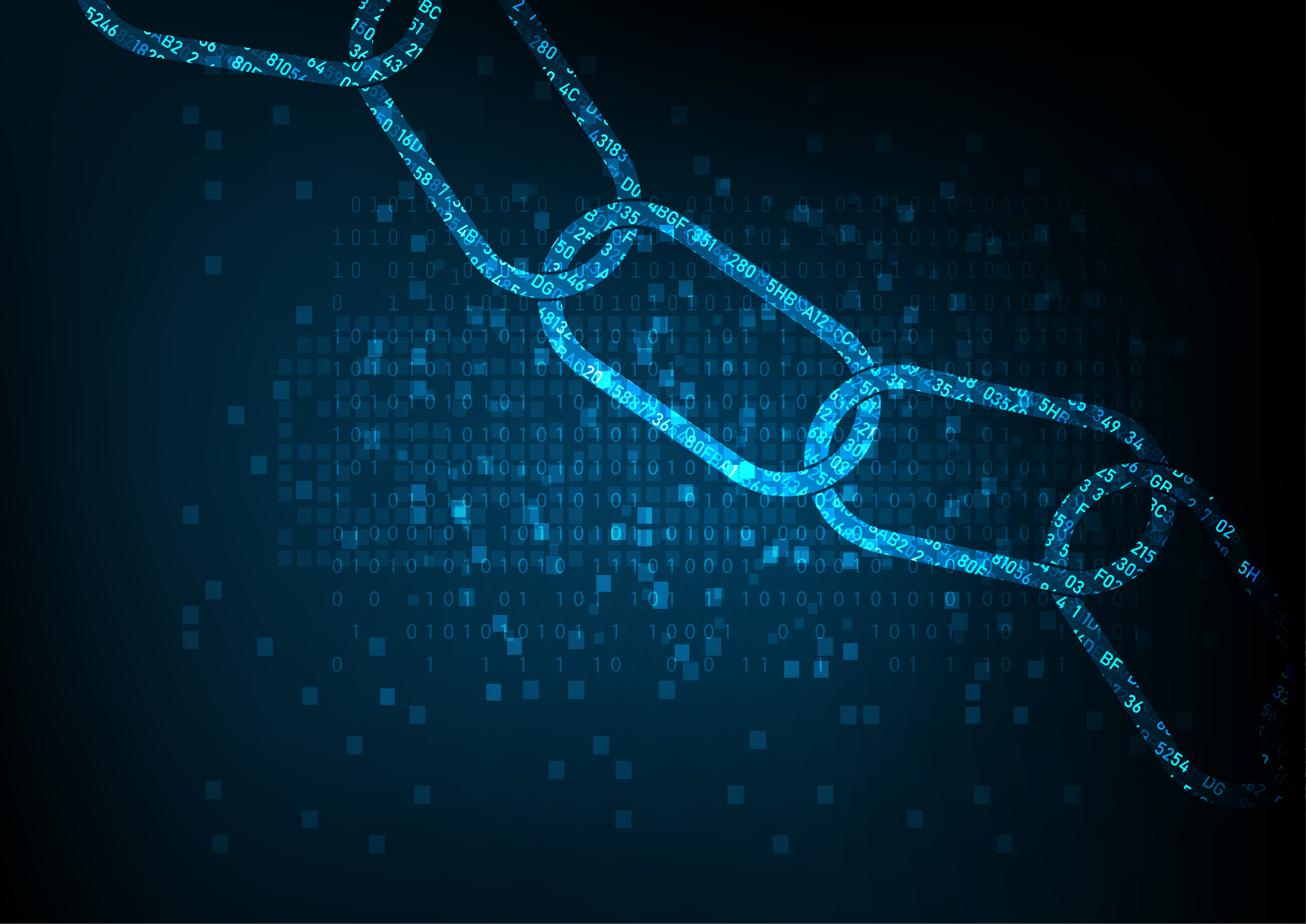 Block chain concept with digital code chain encrypted. 684372 Vector