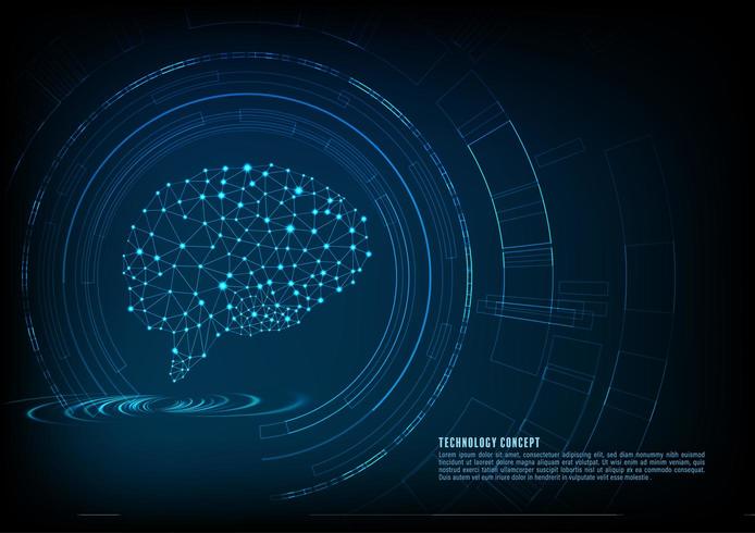 Creative technology concept of the human brain vector