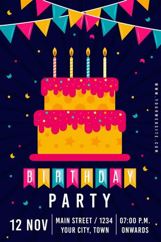 Happy Birthday Party Poster vector