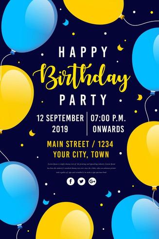 Happy Birthday Party Poster vector