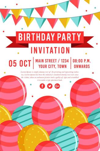 Happy Birthday Party Poster vector