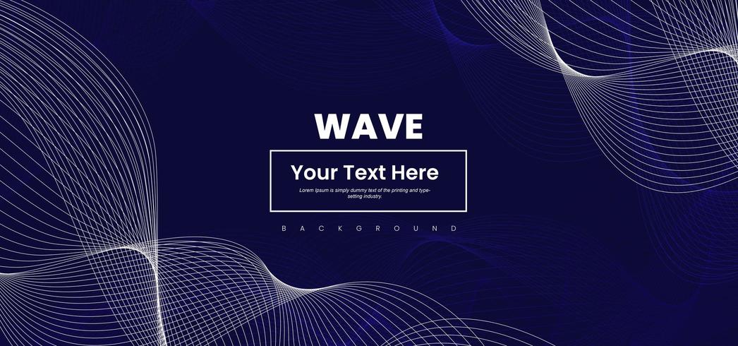 Abstract Wave Line Colorful dark blue Background vector