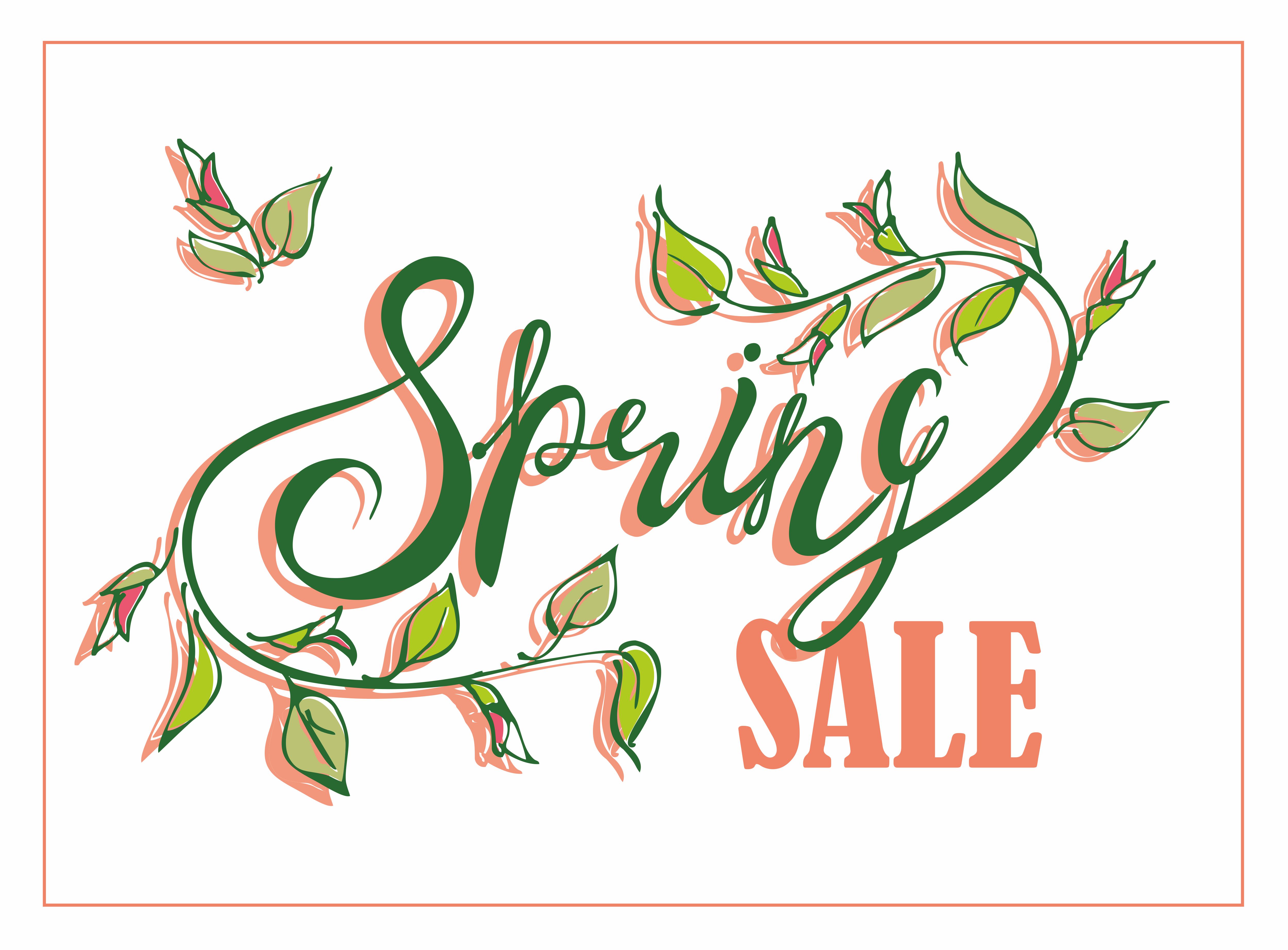 Download Spring Sale Floral Lettering 684415 - Download Free ...