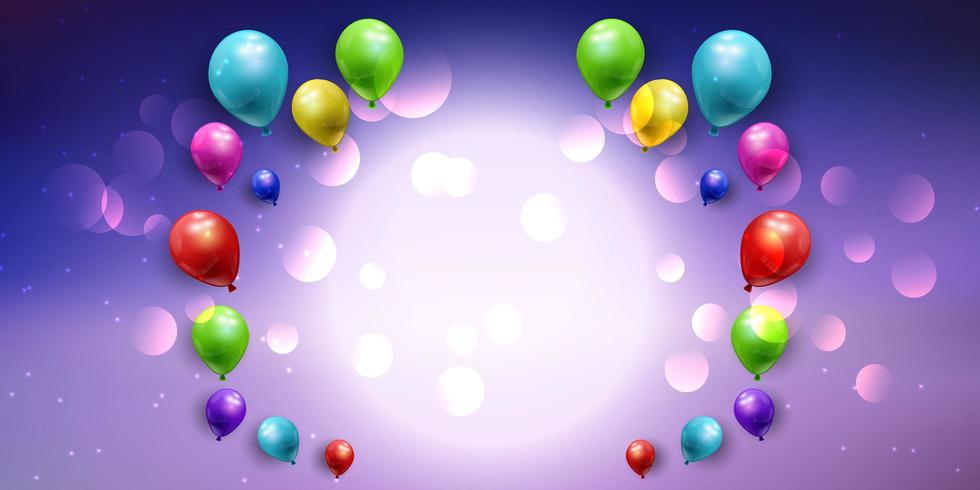 Balloon banner with bokeh lights vector