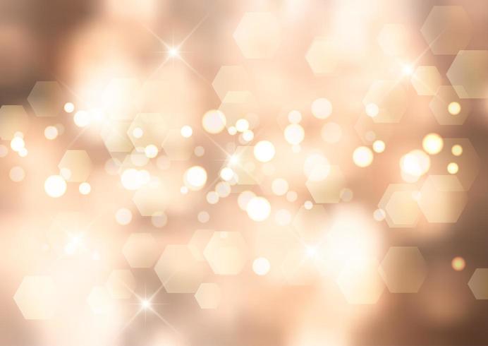 Fondo dorado con luces bokeh vector