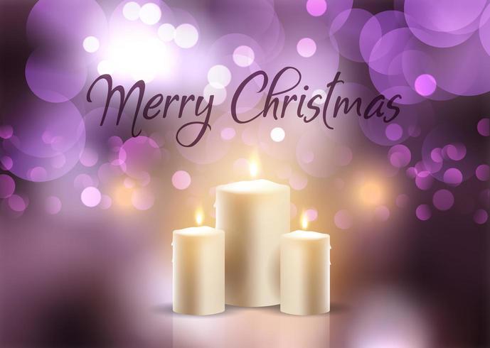 Christmas candle background vector