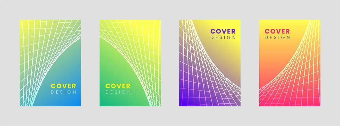 Minimal Cover design template set with abstract lines vector