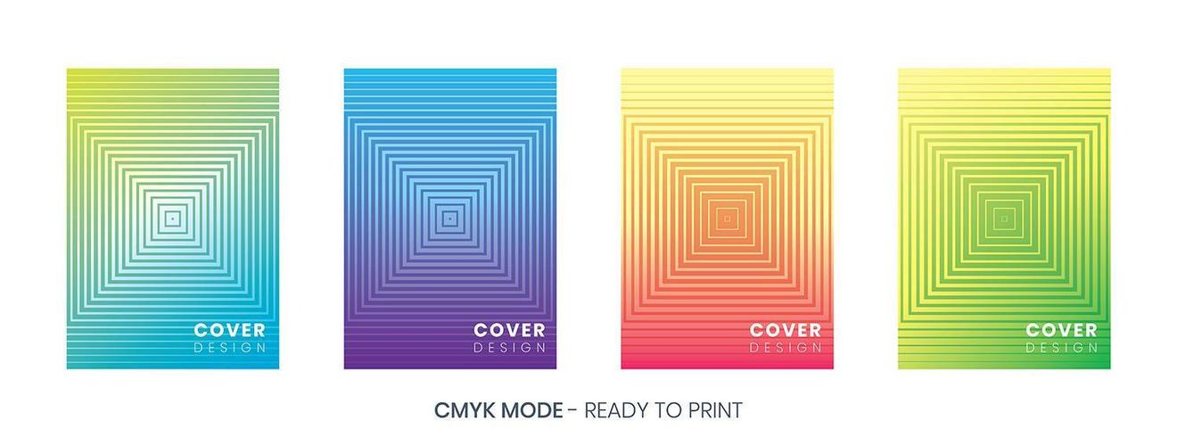 Colorful halftone gradients cover set vector