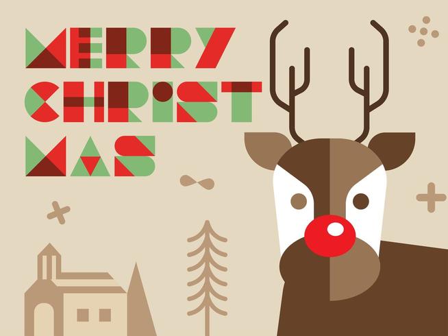 Reindeer christmas greeting  vector