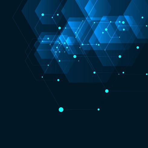 Technology background with hexagons. vector