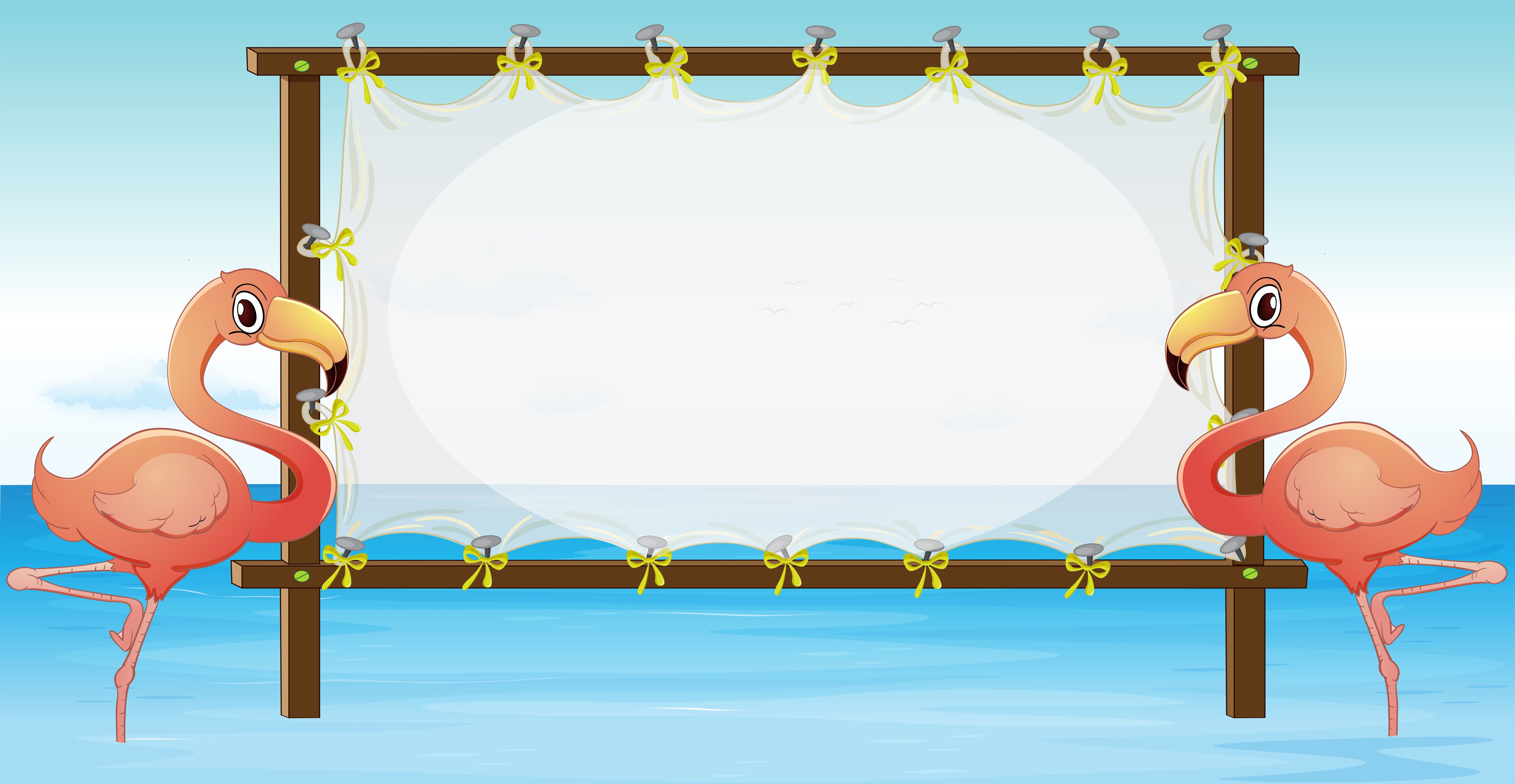 Download Frame design with flamingo standing - Download Free ...