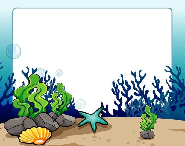 Border design with underwater scene vector