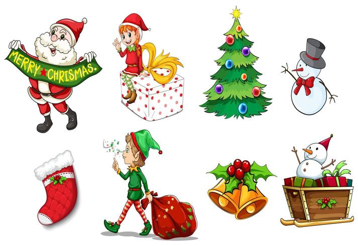 Designs showing the spirit of christmas set vector