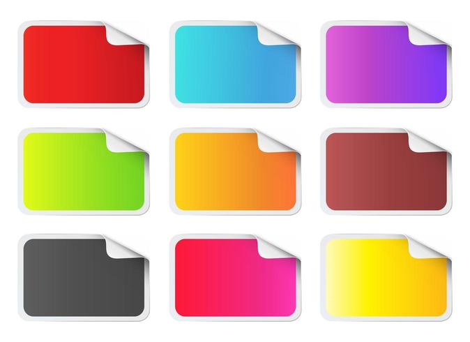 Colorful rectangular shape stickers vector