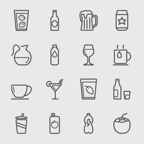 Icono de línea de bebidas vector