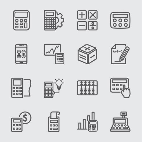 Calculation line icon vector