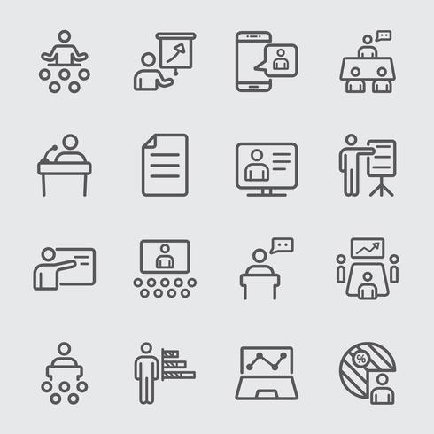 Business presentation line icon vector