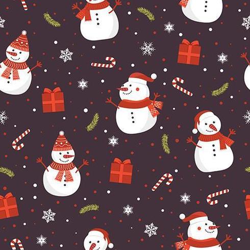 Christmas seamless pattern with snowman vector