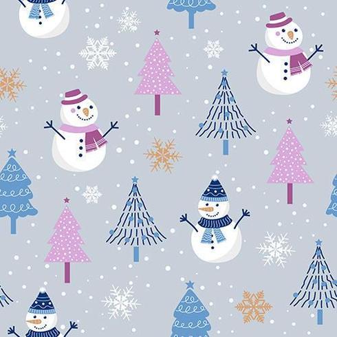 Christmas seamless pattern with snowman vector