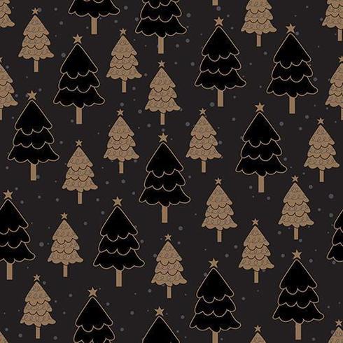 Christmas tree dark seamless pattern vector