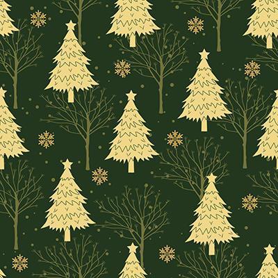 Green Christmas tree seamless pattern vector