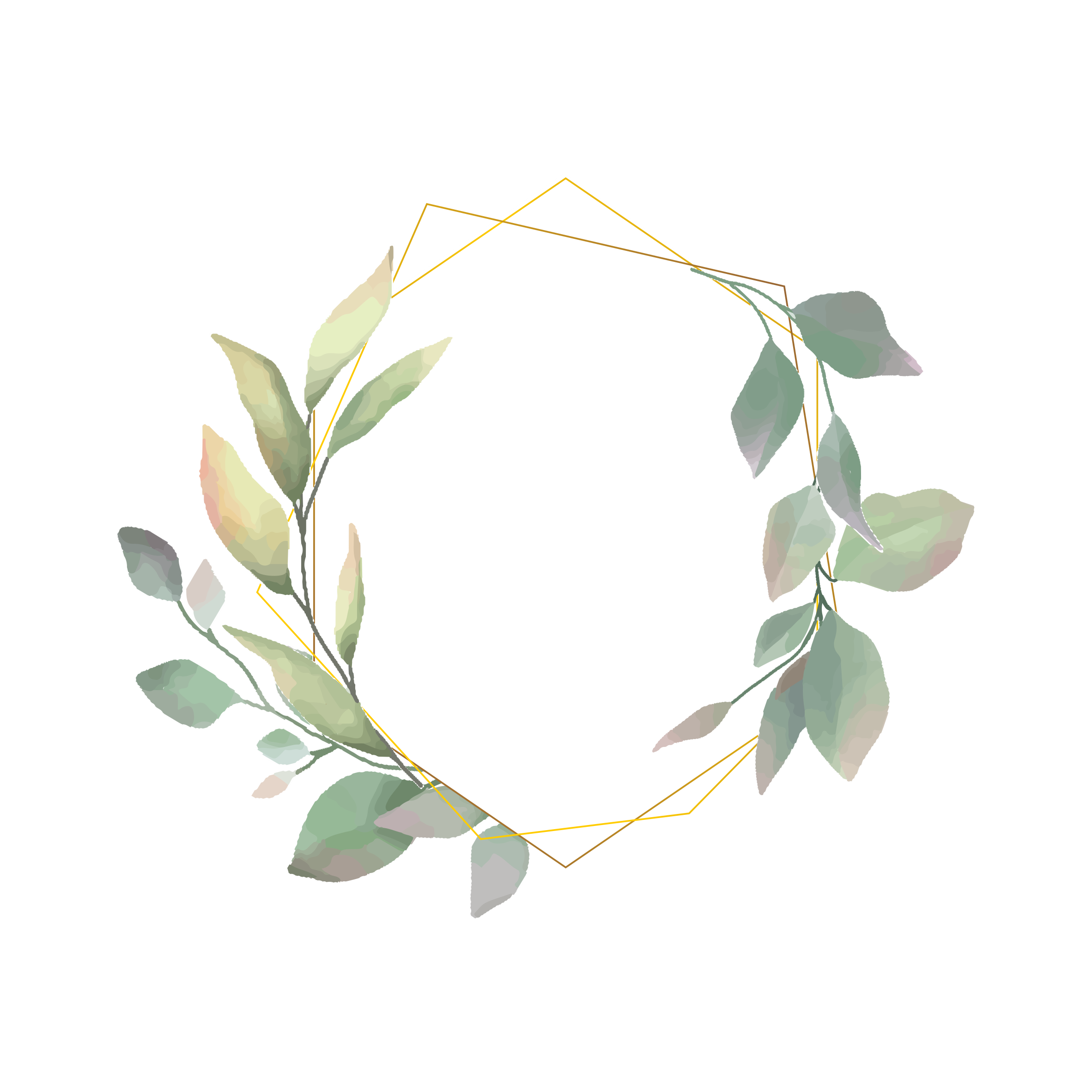 Round Watercolor Leaves Frame 684683 Vector Art at Vecteezy