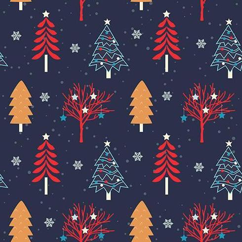 Christmas tree seamless pattern vector