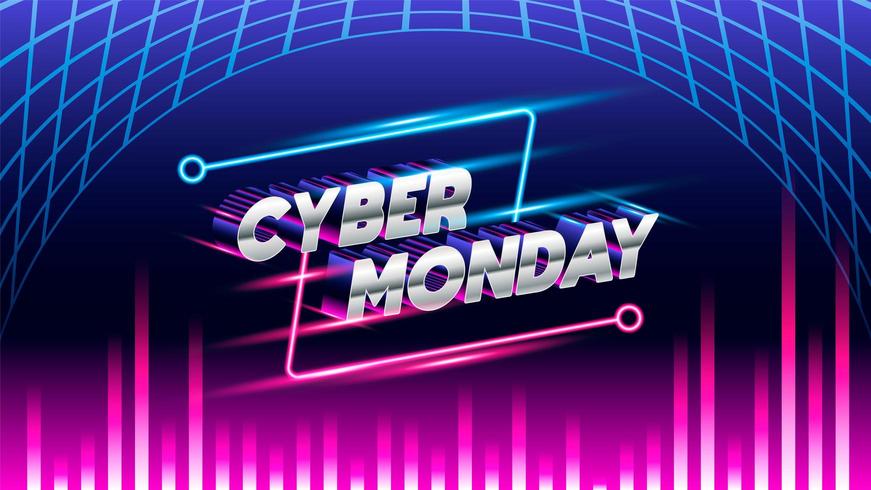 Cyber monday glow background vector