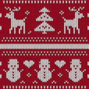 Christmas seamless knitted pattern background vector