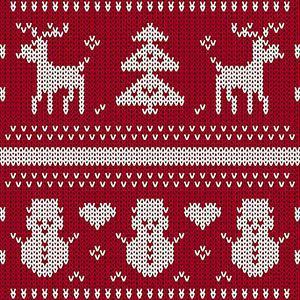 Christmas seamless knitted pattern background vector