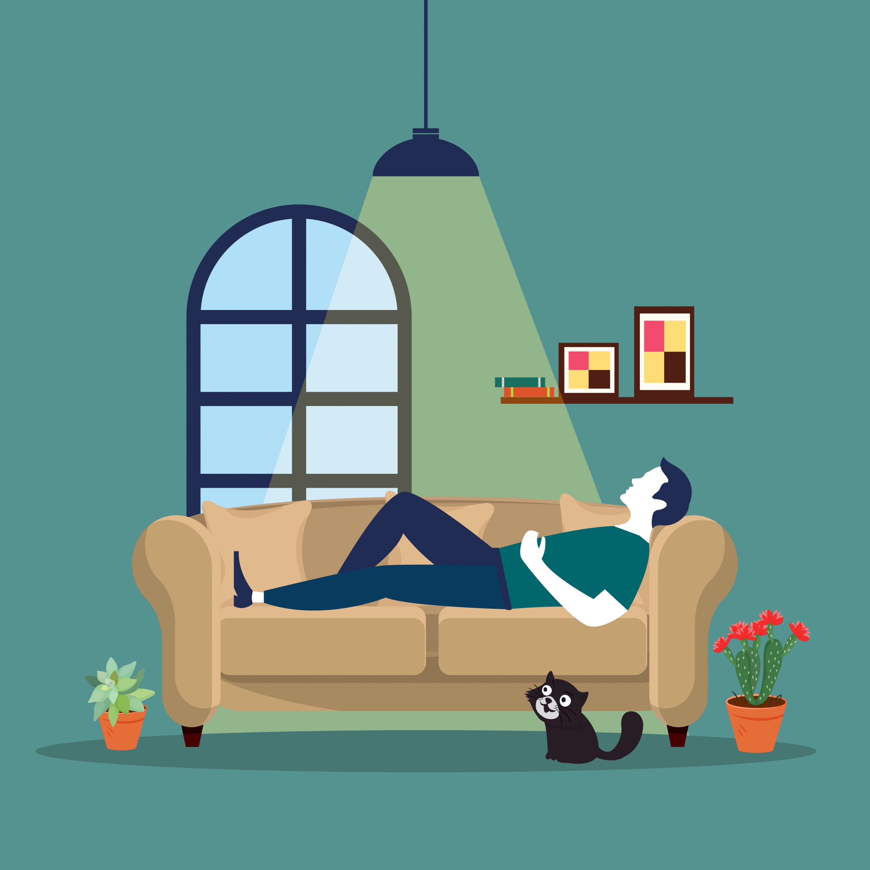 Resting On A Sofa - Download Free Vectors, Clipart Graphics & Vector Art