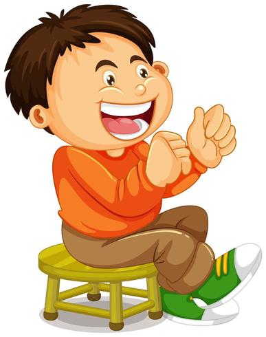 A boy sitting on the chair vector