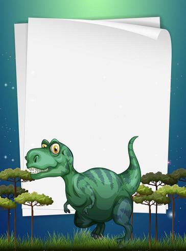 Border design with T-Rex in the field vector