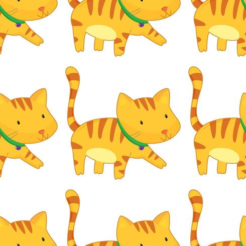 Seamless pattern tile cartoon with cats vector