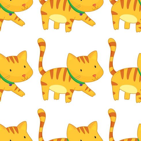 Dibujos animados de azulejos de patrones sin fisuras con los gatos vector