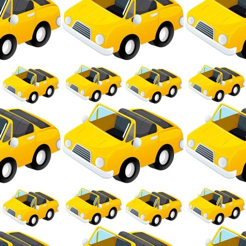 Seamless pattern tile cartoon with toy car vector