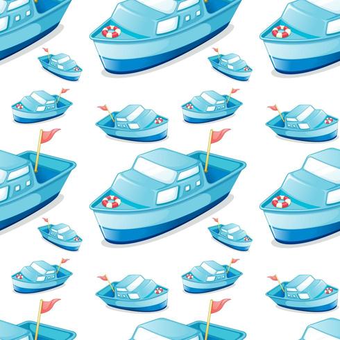 Seamless pattern tile cartoon with toy boat vector