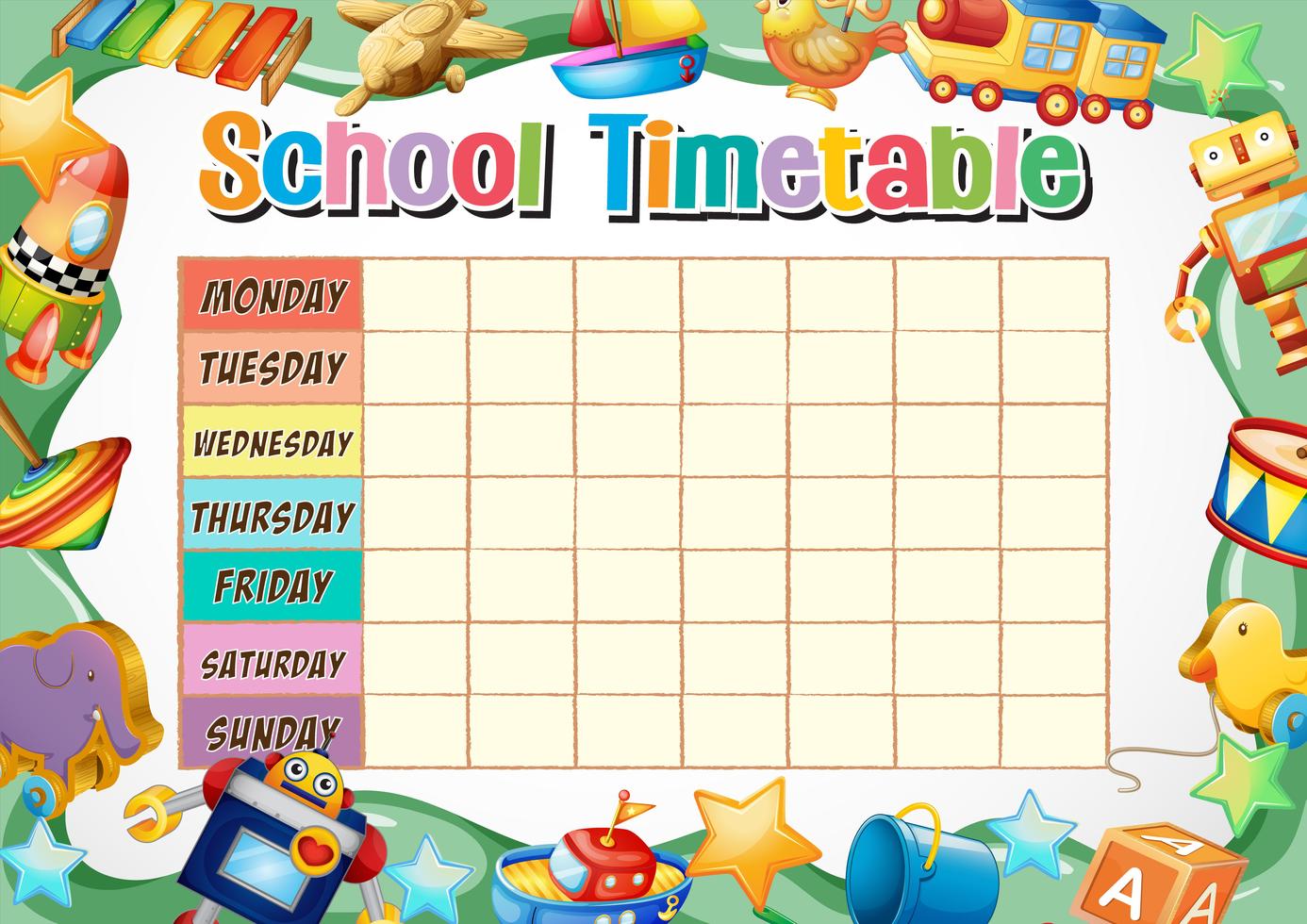 Timetable Template Word Free Download