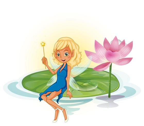 Fairy and lotus vector