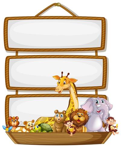 Download Frame design with many animals around border 685002 Vector Art at Vecteezy