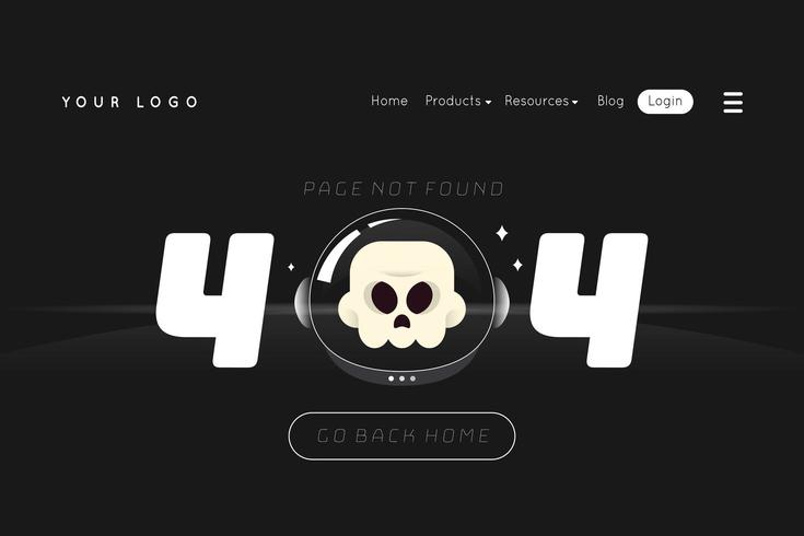 Error 404 Landing Page with Skull 685004 Vector Art at Vecteezy